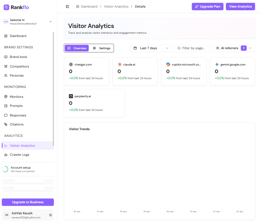 rankflo-ai-prompt-tracker's-visitor-analysis-feature.